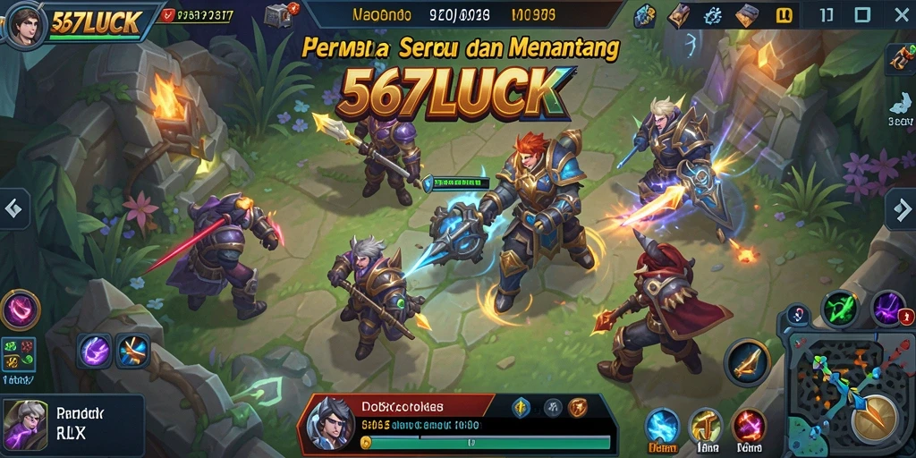 Tampilan aksi seru dalam gameplay MOBA 567LUCK.