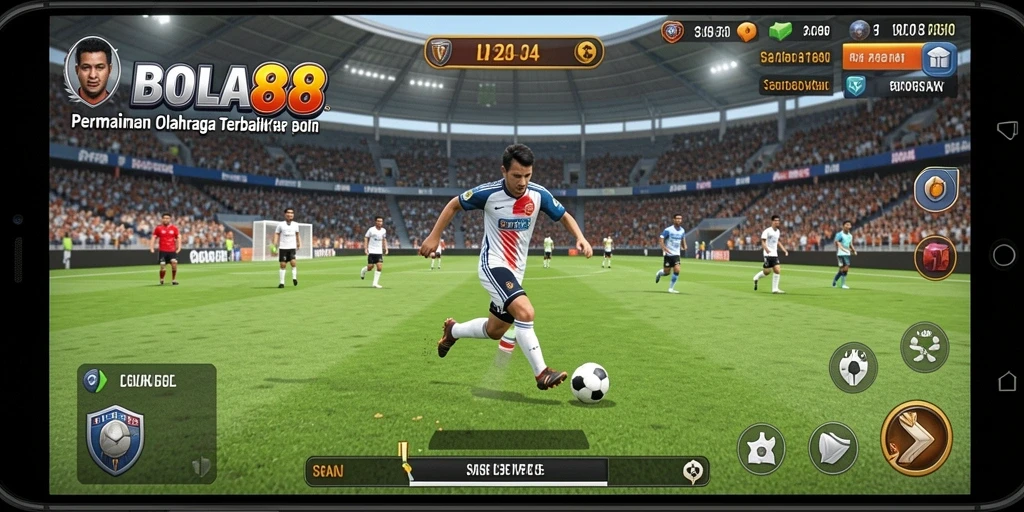 Tampilan dinamis dari pertandingan sepak bola dalam BOLA88.