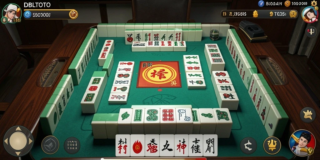 Screenshot DBLTOTO menampilkan gameplay Mahjong yang menarik dan mengasyikkan.