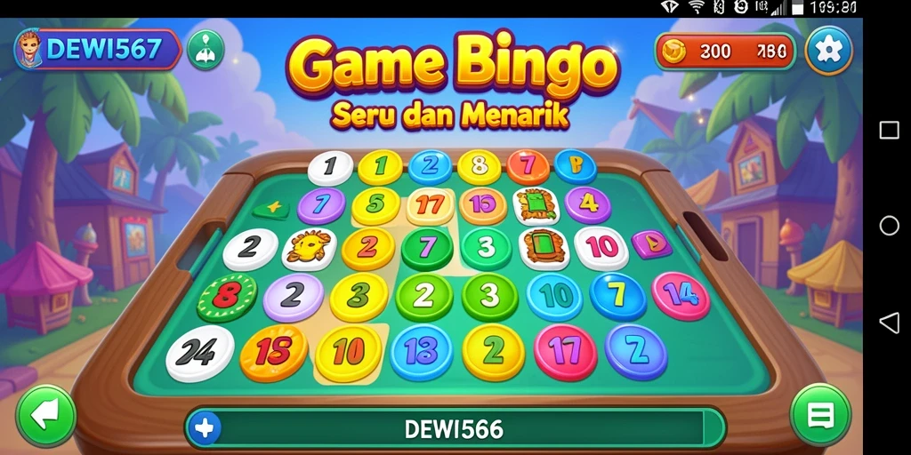 Tampilan gameplay Bingo DEWI567 yang menarik dan interaktif.