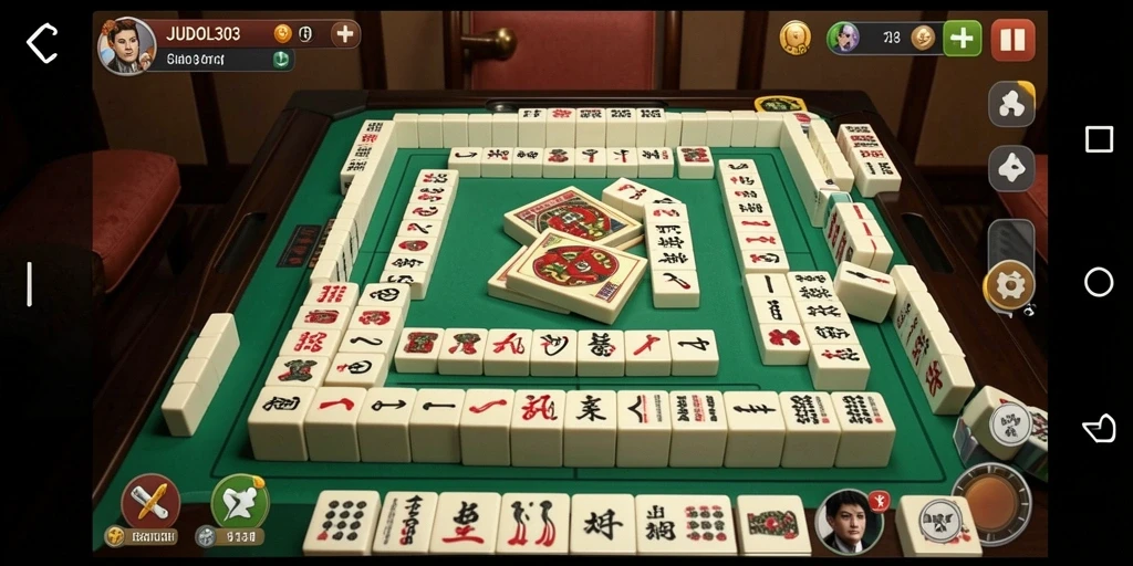 Tampilan gameplay seru dalam permainan Mahjong JUDOL303.