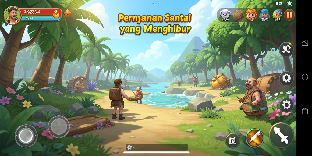 Tampilan permainan K234 yang ceria dan menghibur.