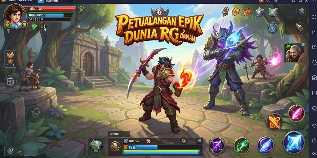 Screenshot gameplay MDG188 menampilkan pertarungan seru di dunia RPG.