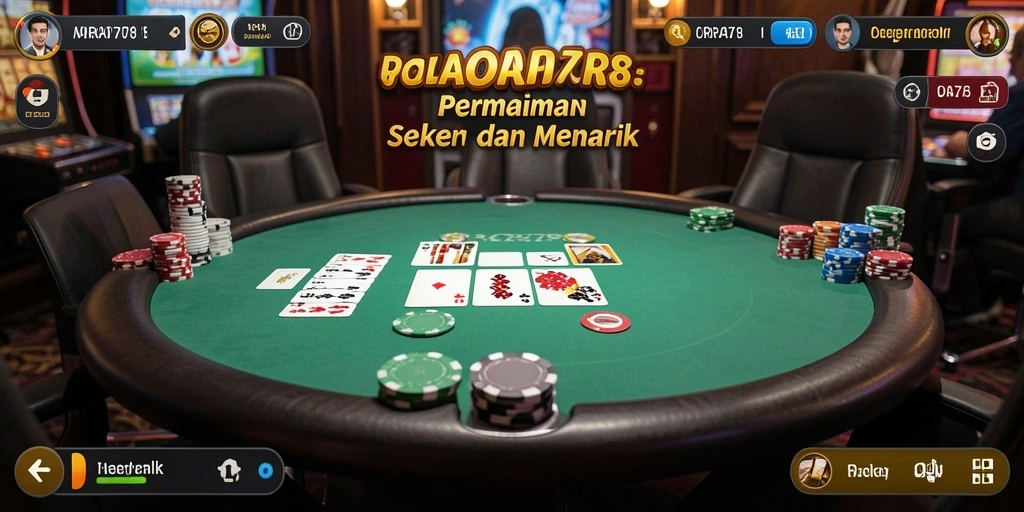 Screenshot utama ORA78 menampilkan gameplay poker yang mendebarkan.