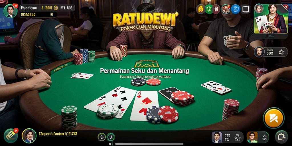 Gameplay seru dan menantang dalam permainan Poker RATUDEWI.