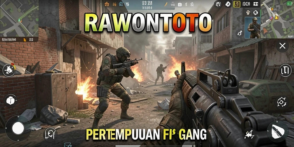 Tangkapan layar menampilkan aksi seru dalam game FPS RAWONTOTO.