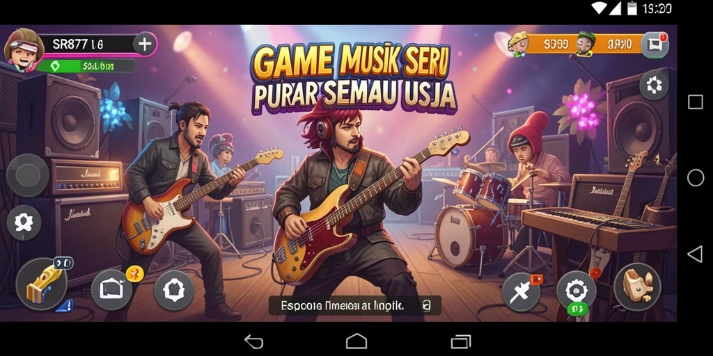Gameplay seru dalam SR877 dengan berbagai lagu musik.
